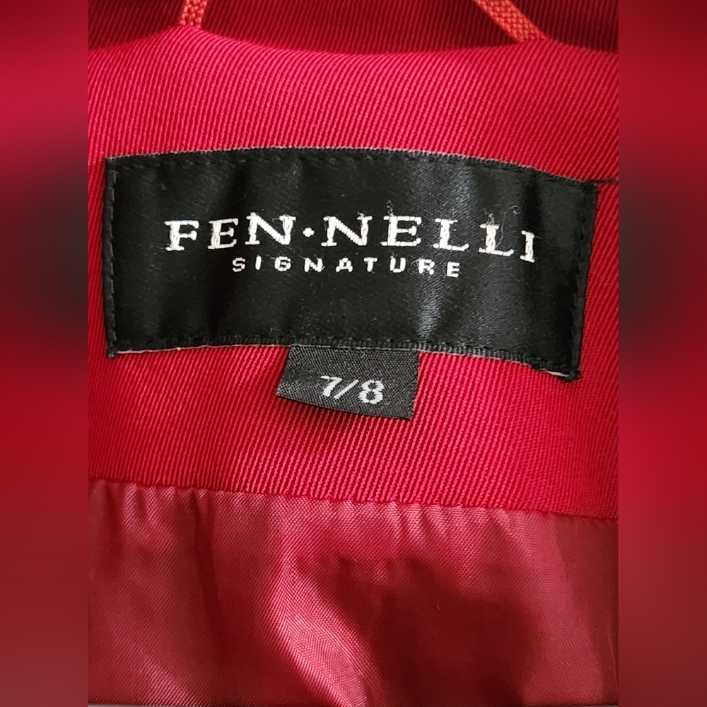Fen-nelli Women's Coat Red with Removable Hood Size M (7-8), Button-up Closure - Picture 10 of 10